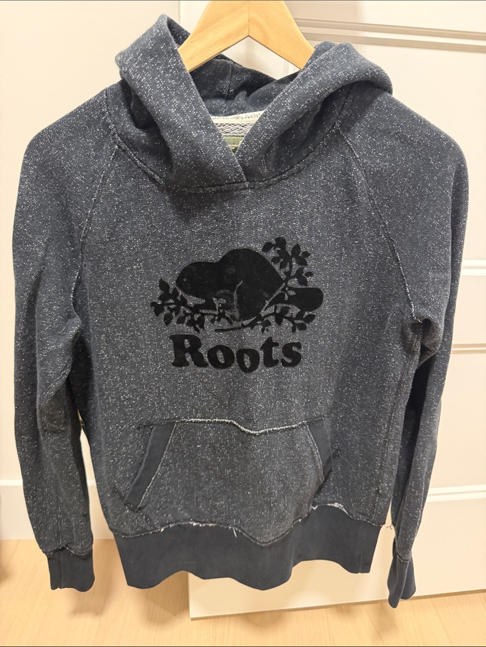 Roots Men's Navy Speckled Crewneck Hoodie